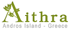 Logo, AITHRA HOUSES, Agios Petros, Andros, Cyclades